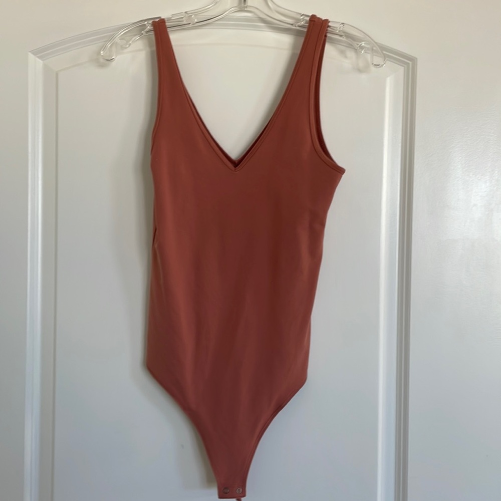 Dark Coral pink bodysuit from Abercrombie and Fitch, size medium